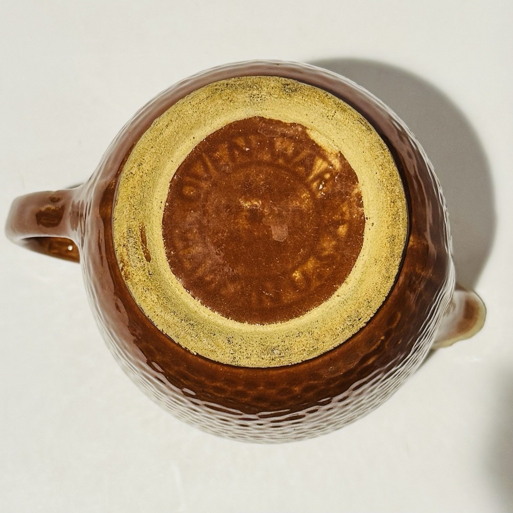 Vintage Watt‎ Pottery Stoneware Pitcher 7"  Tan & Burnt Orange Textured 1950's - Picture 9 of 13